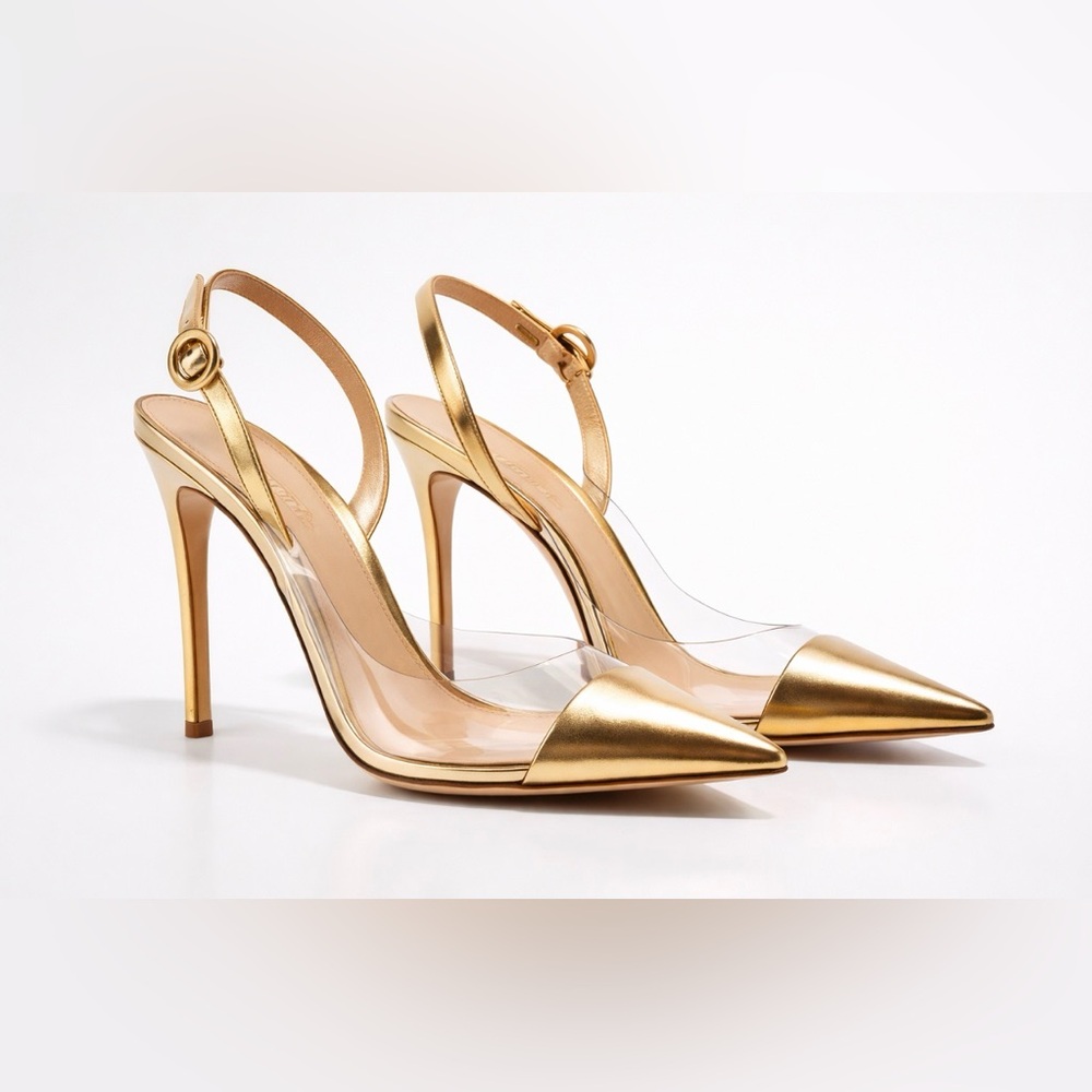 NEW  Gianvito Rossi metallic Gold heels